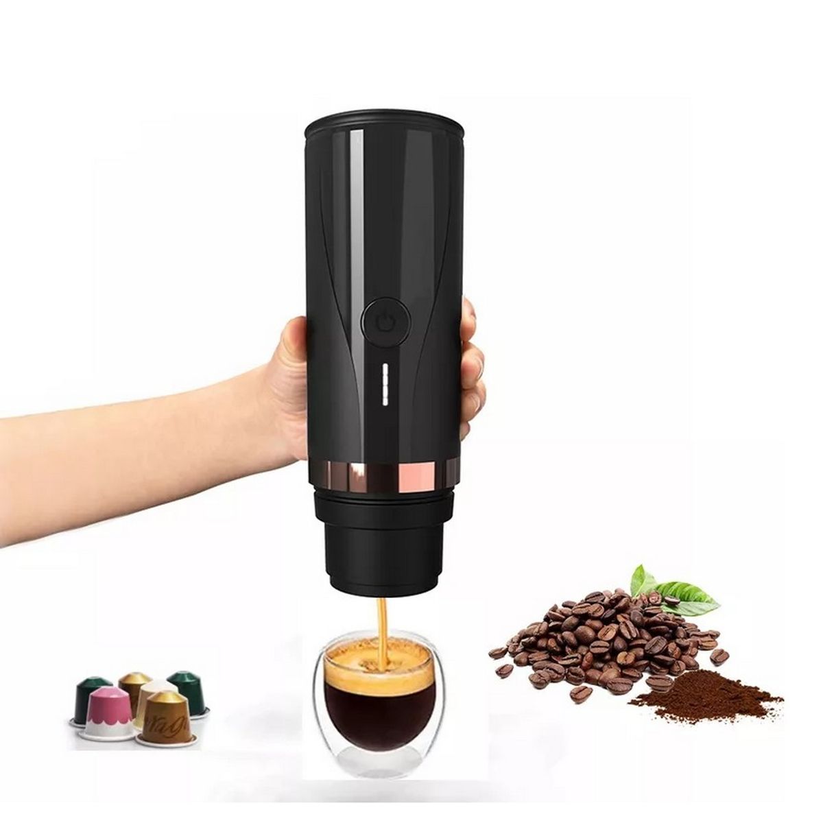 GENERICO - CERA+  Máquina de café Espresso Portátil PCM03 Negro