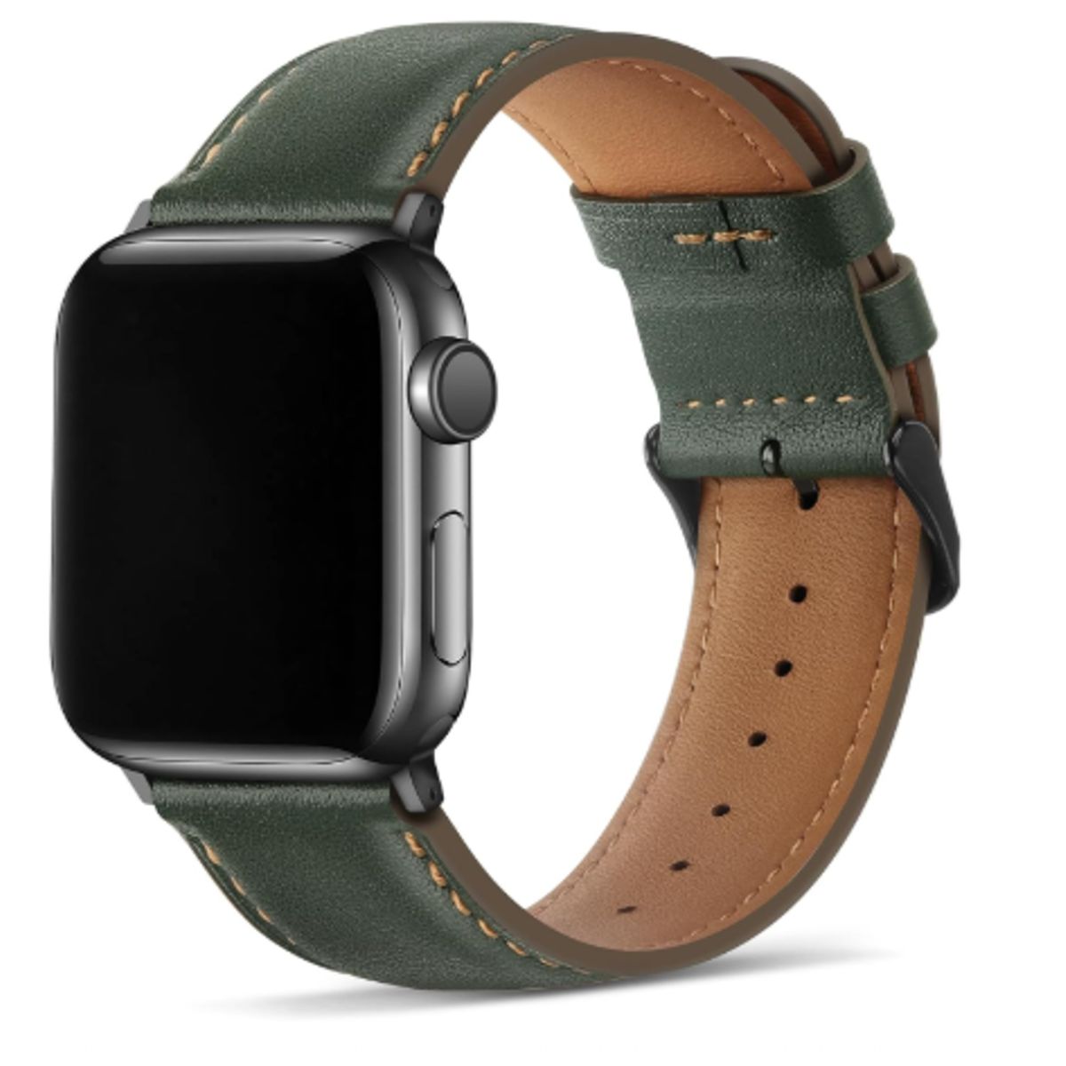 GENERICO - Correa Cuero Luxury para Apple Watch 45mm - Verde