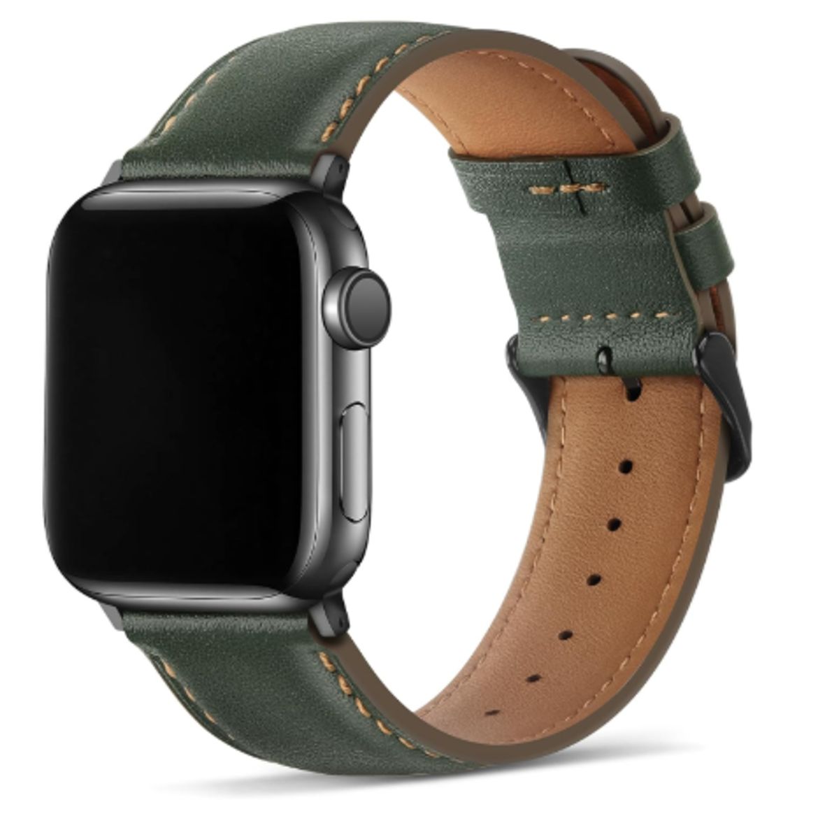 GENERICO - Correa Cuero Luxury para Apple Watch 45mm - Verde