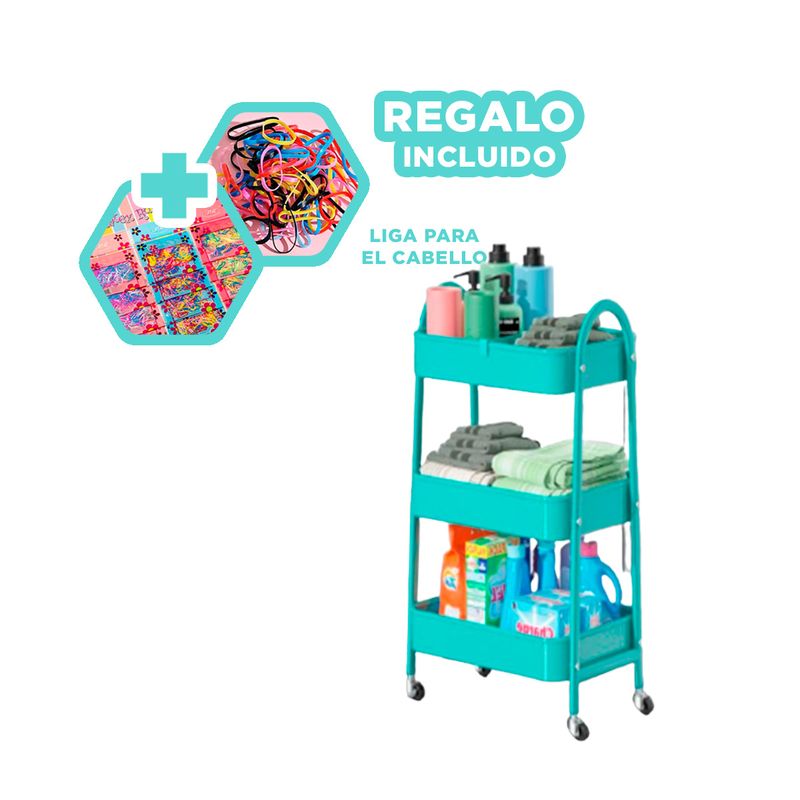 GENERICO - Contenedor Perfecto de Metal en Celeste Y+Ligas de Regalo