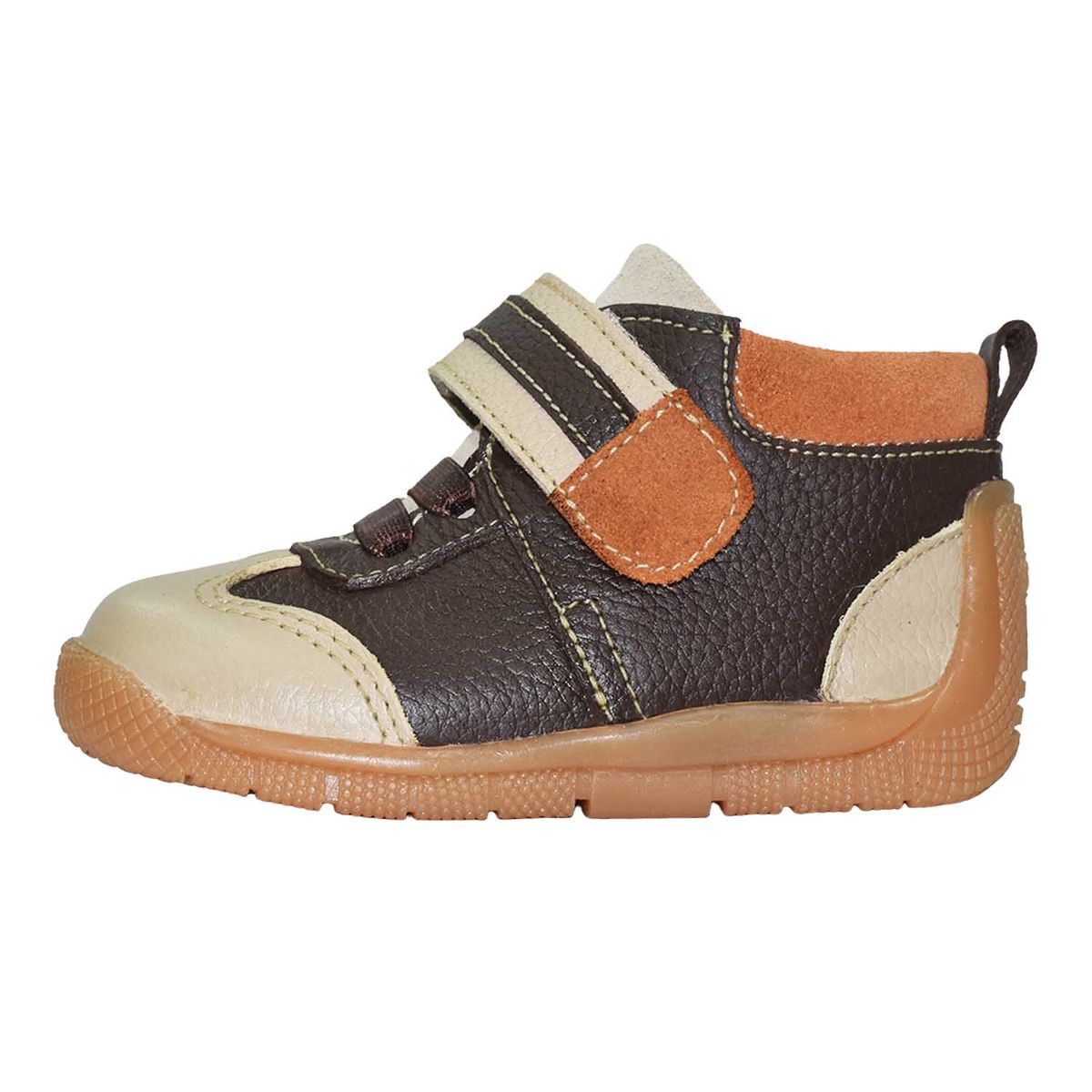 BRUNO KIDS - ZAPATO PIBE PARA NIÑO BRUNO KIDS DE CUERO MARRÓN OSCURO PRIMEROS PASOS