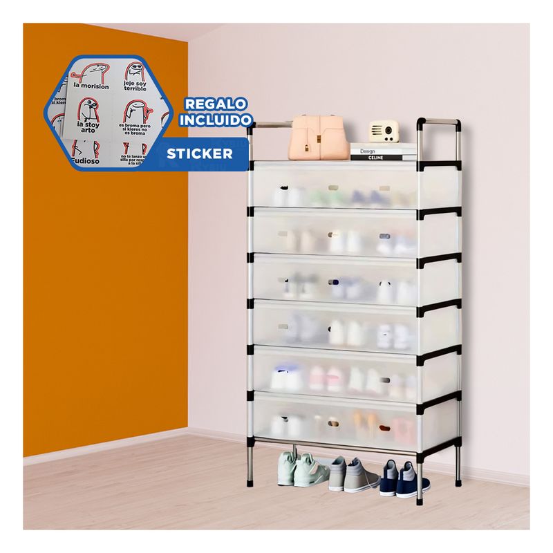 GENERICO - Zapatera de Uso Calzado Completa en Blanco Y+Regalo Stickers