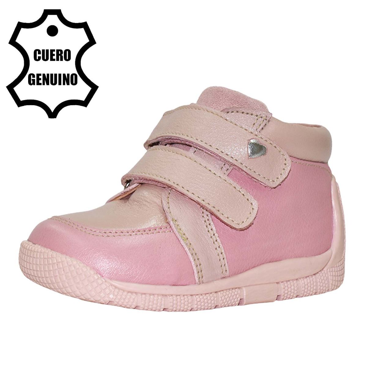 BRUNO KIDS - ZAPATO PIBE PARA NIÑA BRUNO KIDS DE CUERO ROSA PRIMEROS PASOS
