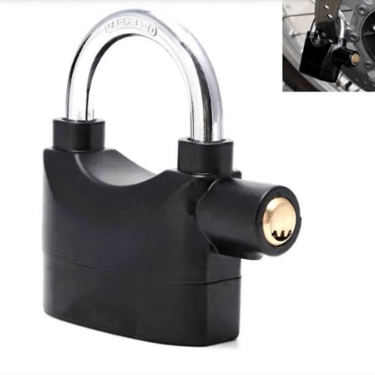 GENERICO - CANDADO CON ALARMA 110 DB PARA MOTO, ESCOOTER, BICICLETA