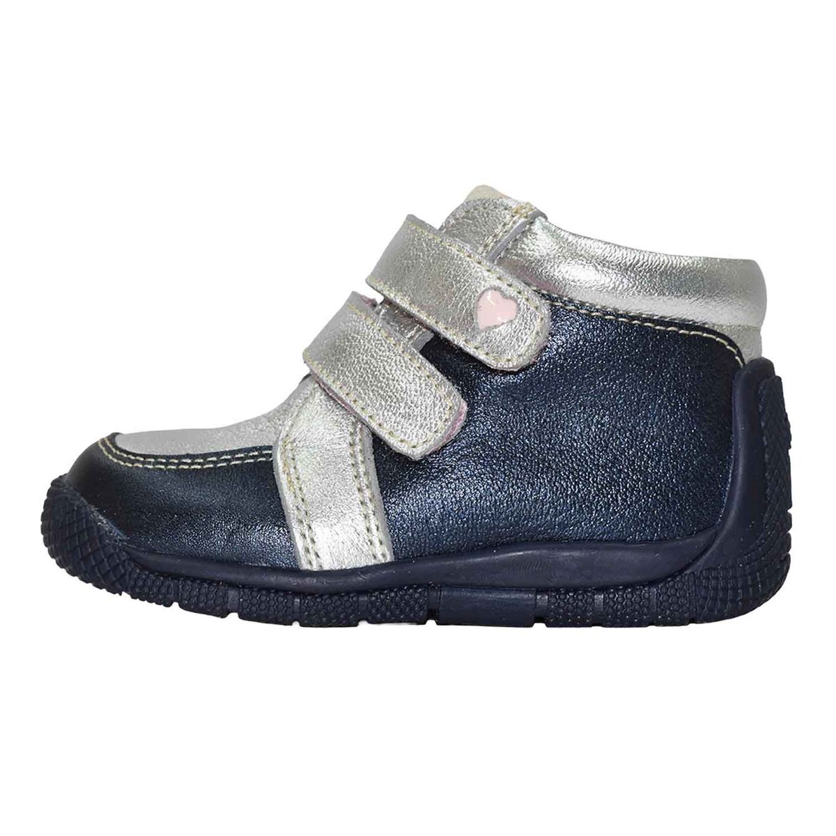 BRUNO KIDS - ZAPATO PIBE PARA NIÑA BRUNO KIDS DE CUERO PLATA PRIMEROS PASOS