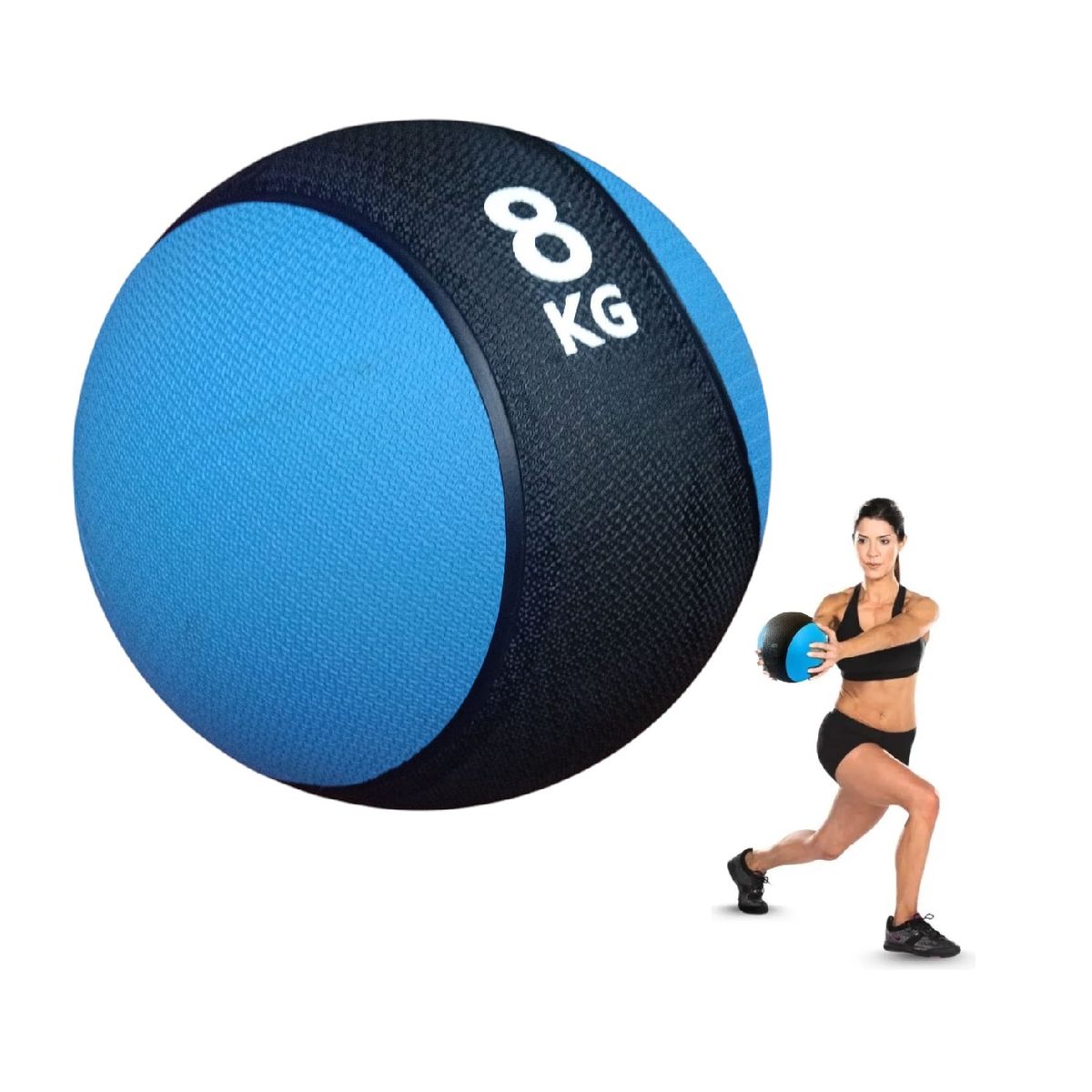 GENERICO - Pelota O Balón Medicinal 8 Kg Con Rebote Funcional Azul