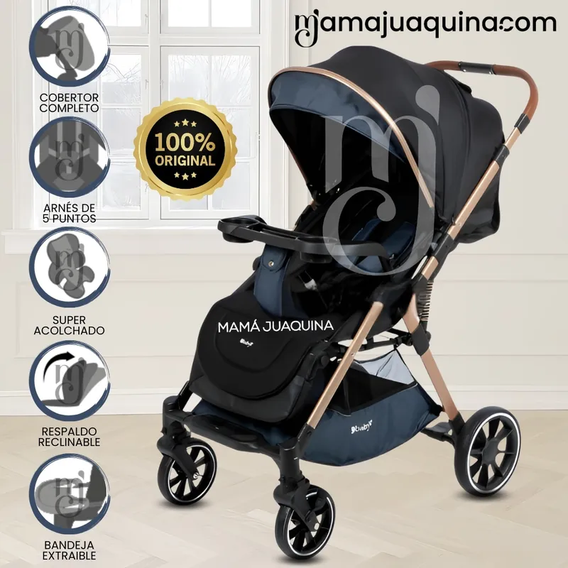 BABY - Coche Maleta de Lujo «WIN» con Bandeja de Comer Blue