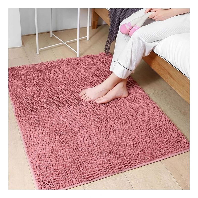 GENERICO - Pack6 Alfombra Comoda para Bano Rectangular en Color Rosado