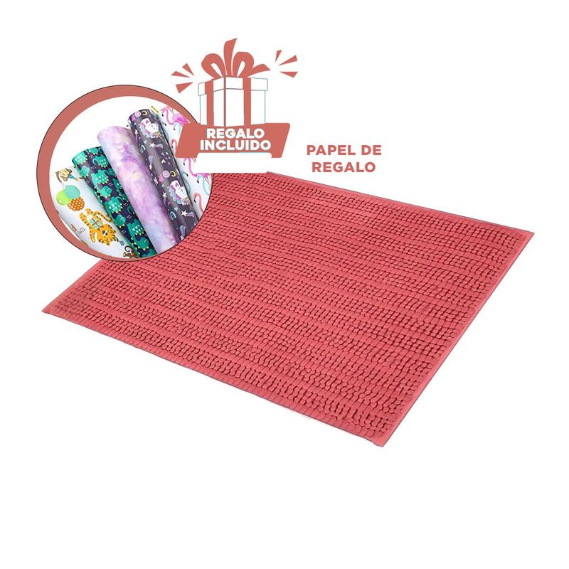 GENERICO - Pack6 Alfombra Suave y Util en Rosado Y+Papel de Regalo