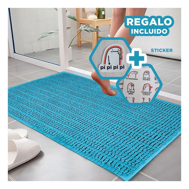GENERICO - Pack6 Alfombra Ligera en Color Celeste Y+Regalo Stickers