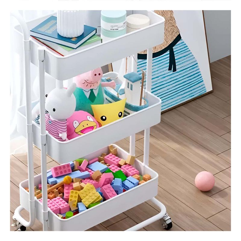 GENERICO - Pack4 Carrito para Mantener el Orden en Casa Blanco