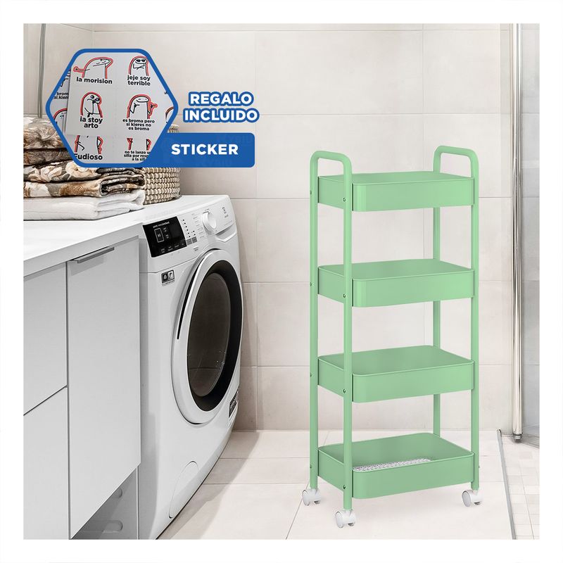 GENERICO - Estante Multifuncional en Color Verde Agua Y+Regalo Stickers