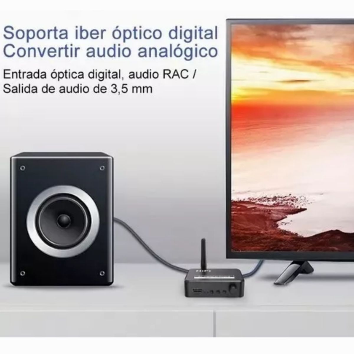 GENERICO - Receptor de Audio Bluetooth 5.1 Hifi Optico Rca Usb Auxiliar