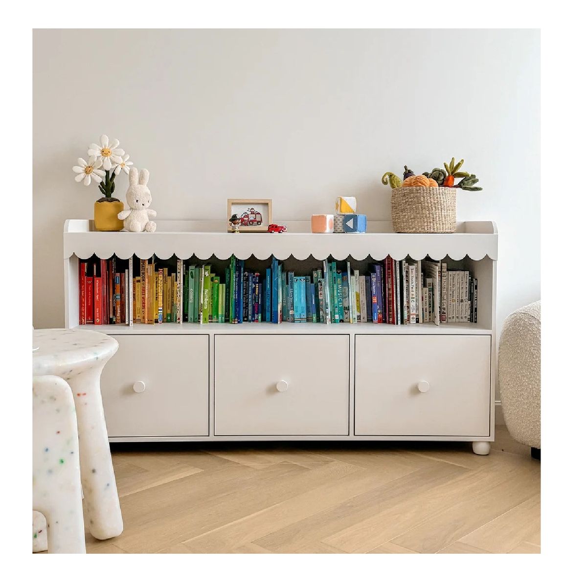 TU MESITA - Librero Funcional Akira Infantil color Blanco 3 cajones TU MESITA