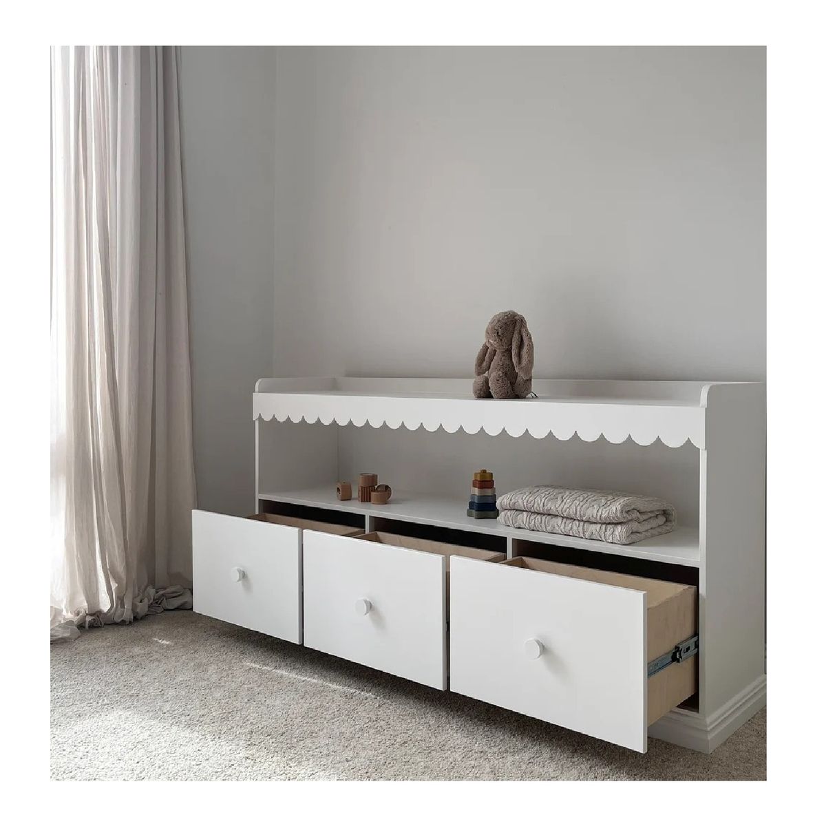 TU MESITA - Librero Funcional Akira Infantil color Blanco 3 cajones TU MESITA