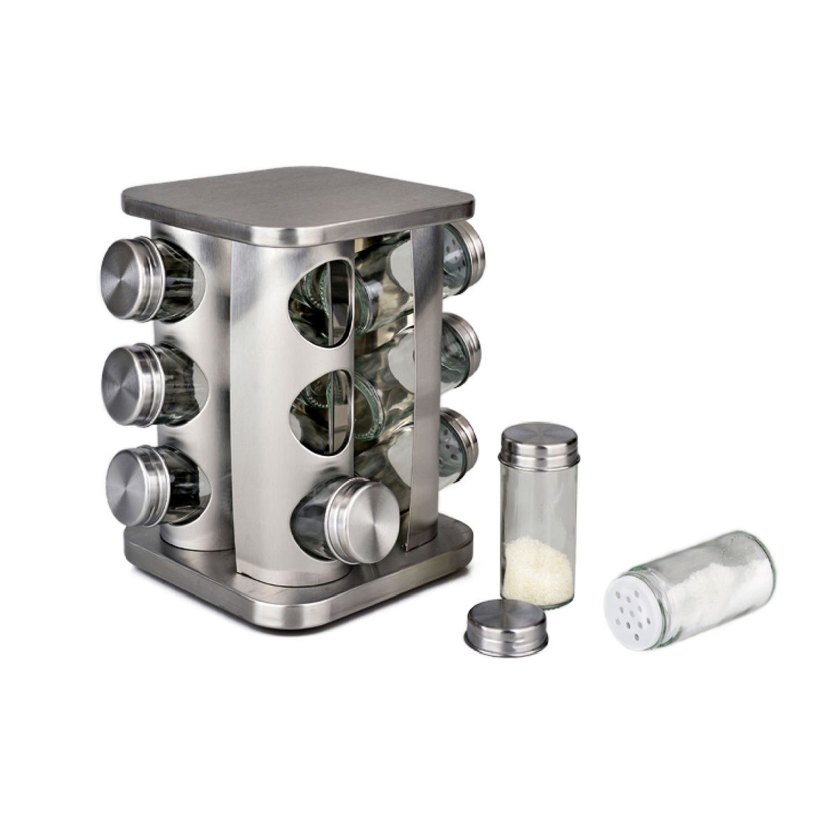 GENERICO - Set de Condimenteros 12 Frascos Con Base Giratorio MS-393