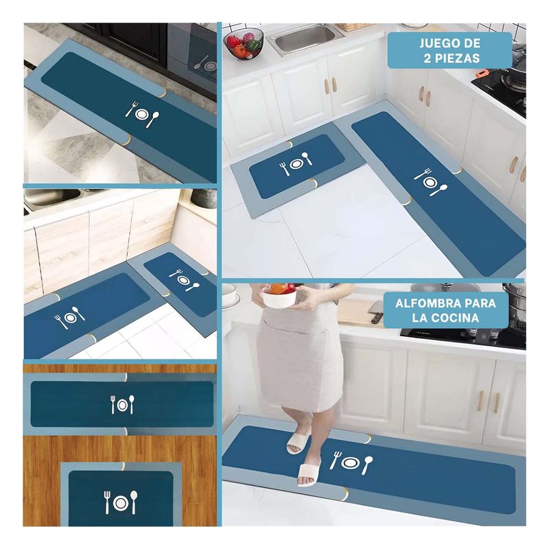 GENERICO - Pack6 Tapetes Suaves para Piso en Celeste Y+Regalo Stickers