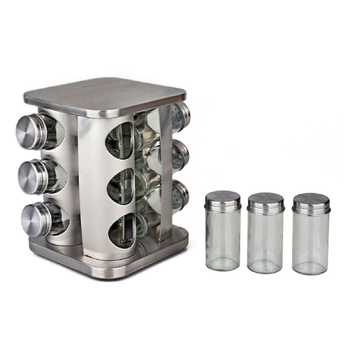 GENERICO - Set de Condimenteros 12 Frascos Con Base Giratorio MS-393