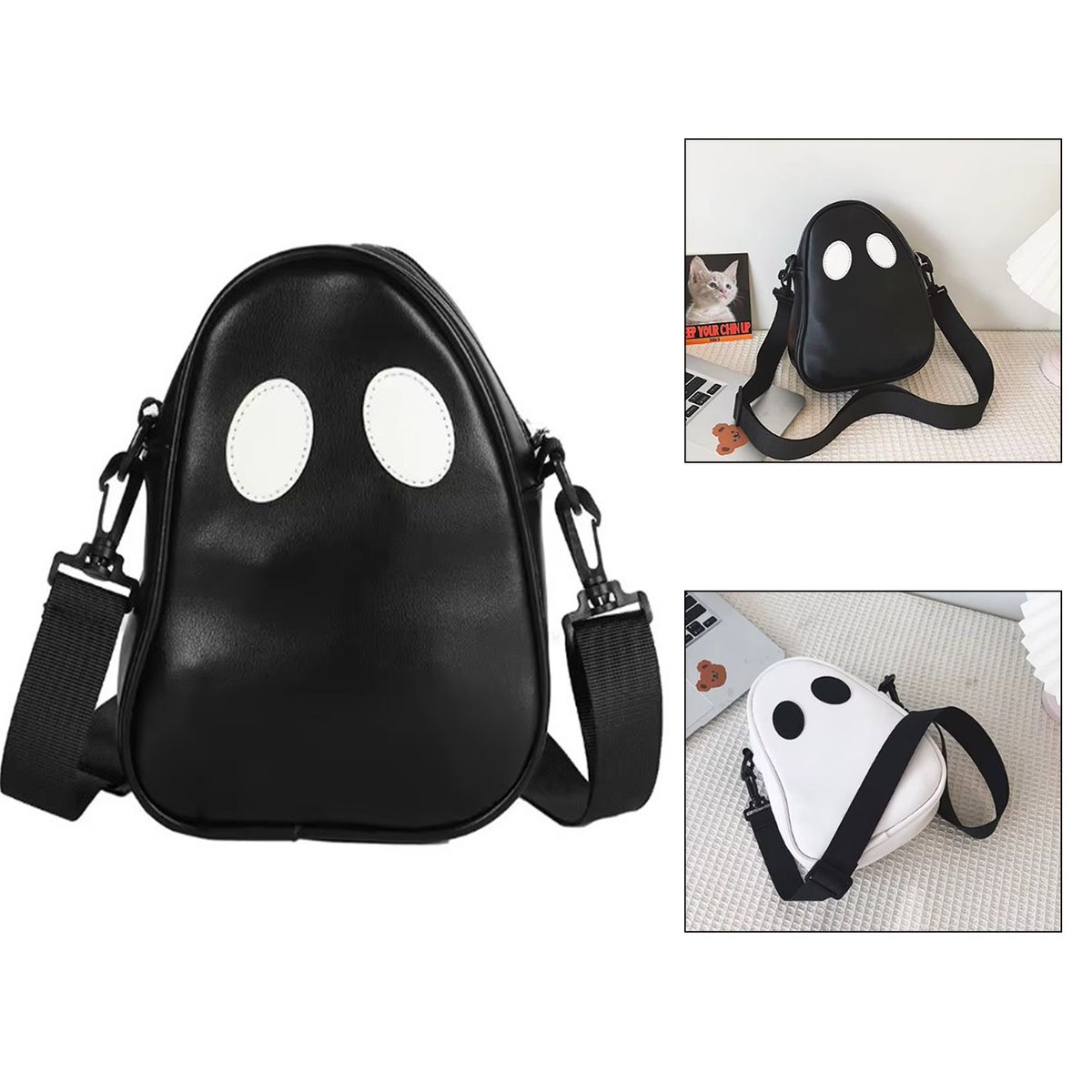 GENERICO - Morral bolso fantasmita negro unisex diseño exclusivo