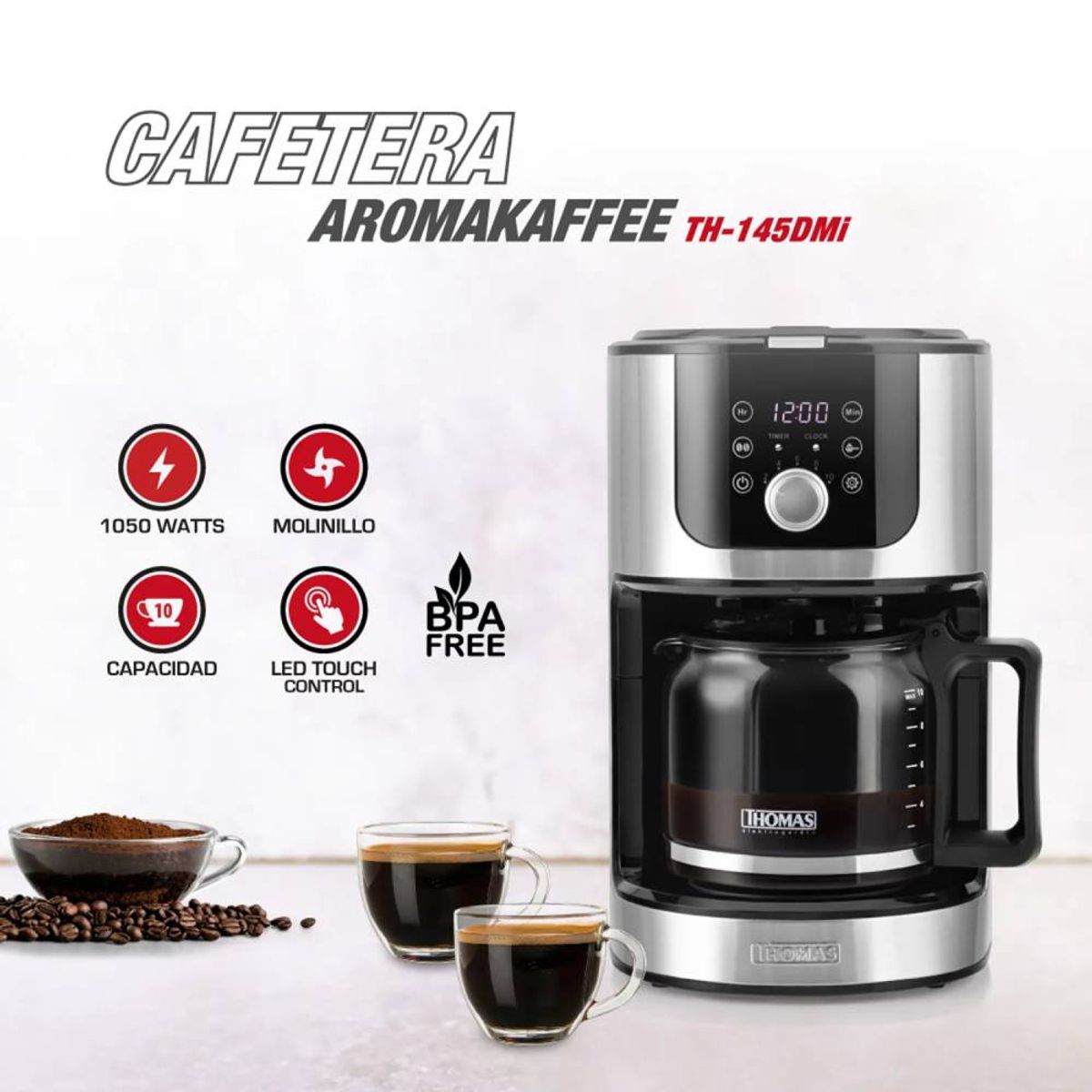 THOMAS - Cafetera Thomas Filtro Aromakaffee - TH-145DMI - 1.2 Lt.