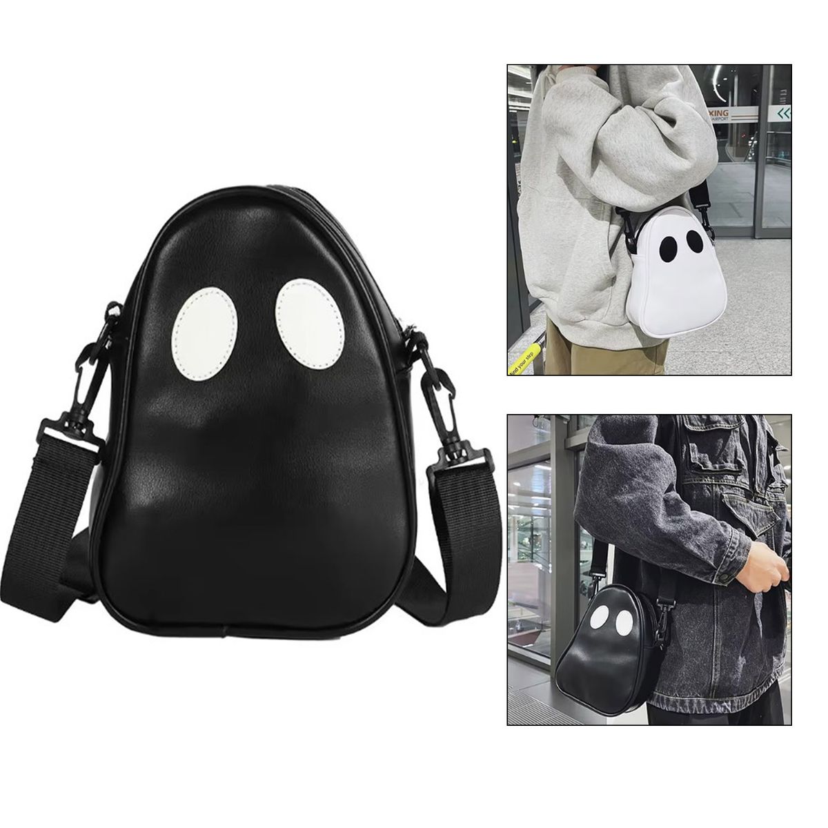 GENERICO - Morral bolso fantasmita negro diseño exclusivo