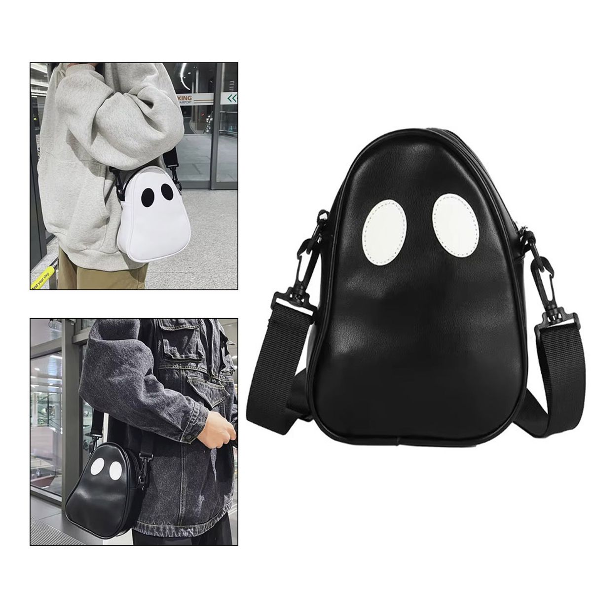 GENERICO - Morral bolso fantasmita negro diseño exclusivo