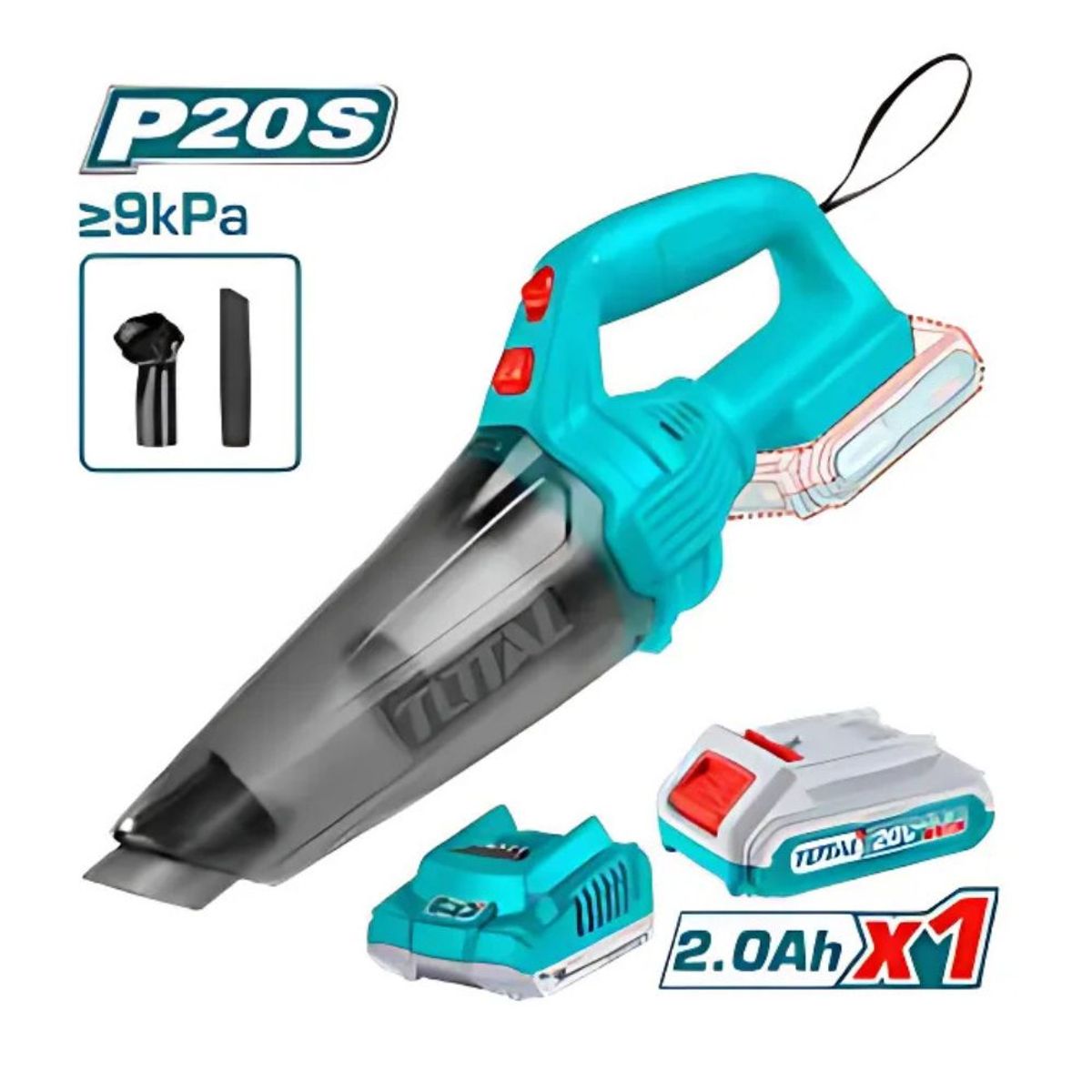 Aspiradora 20V 05L Presión 9KPA Bateria1X20AH - TVLI20126, marca Total Tools - Foto Principal