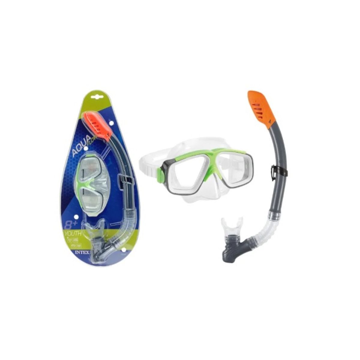 GENERICO - BUCEO PISCINA MAR - GAFAS Y SNORKEL INTEX VERDE