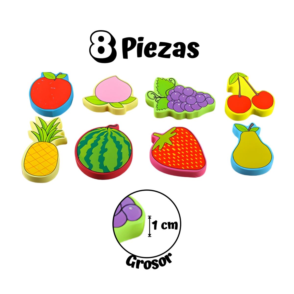 EDUCA - Rompecabezas de Encaje en Alto Relieve 8 Pzas - FRUTAS