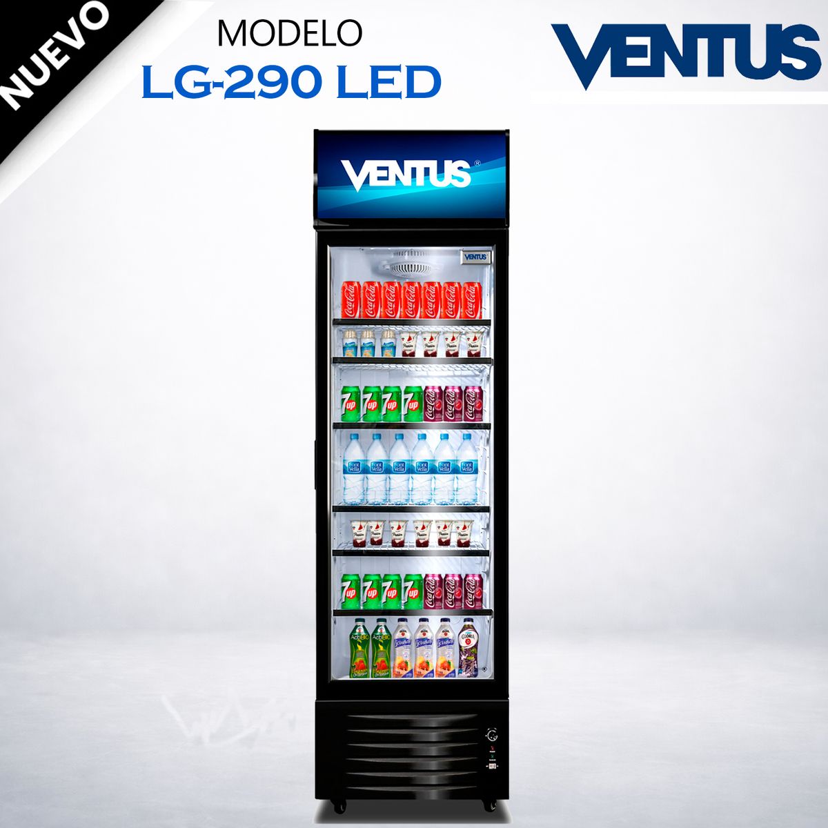VENTUS - LG-290 LED - Exhibidor Vertical Visi-Cooler 1 Puerta 290Lt Ventus