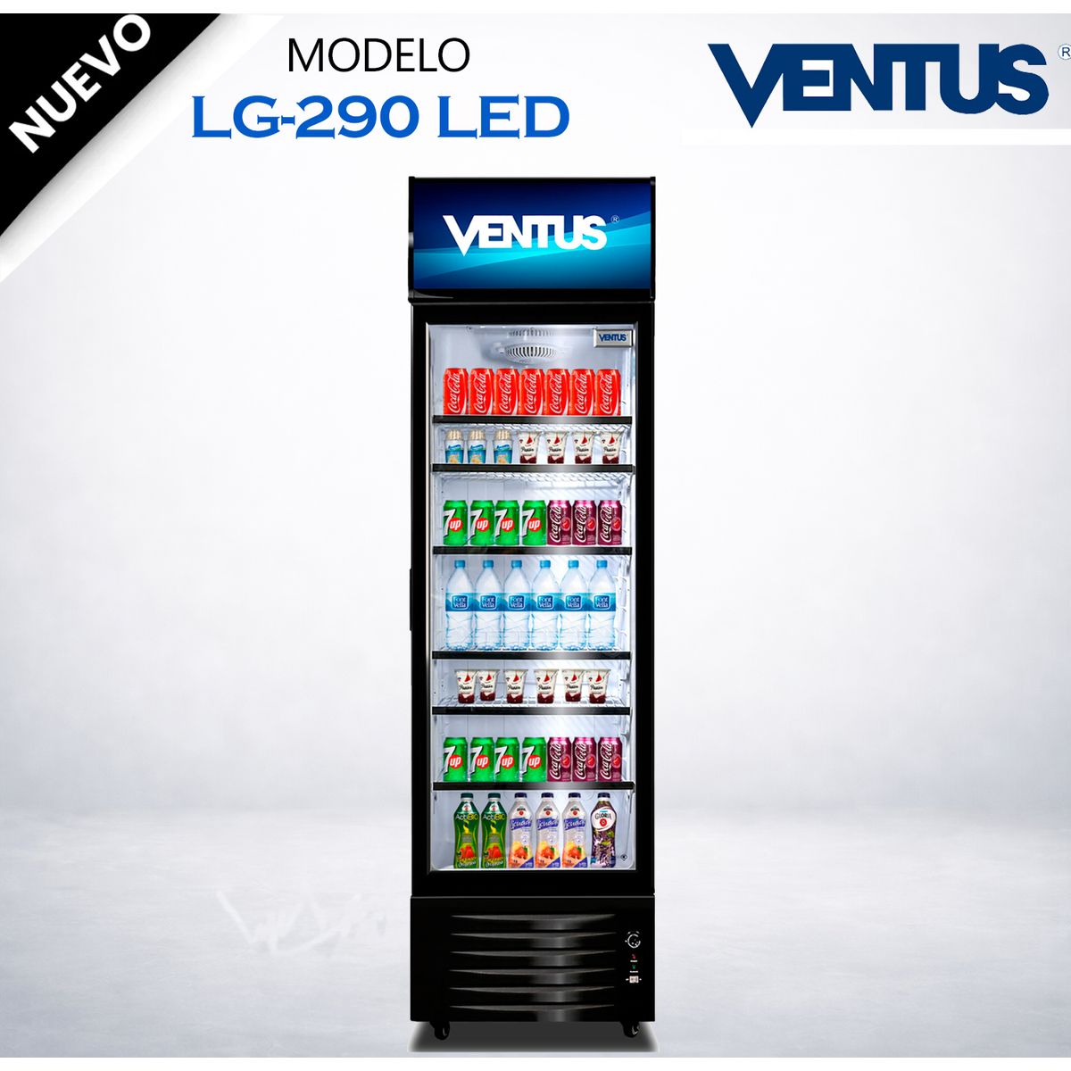 VENTUS - LG-290 LED - Exhibidor Vertical Visi-Cooler 1 Puerta 290Lt Ventus