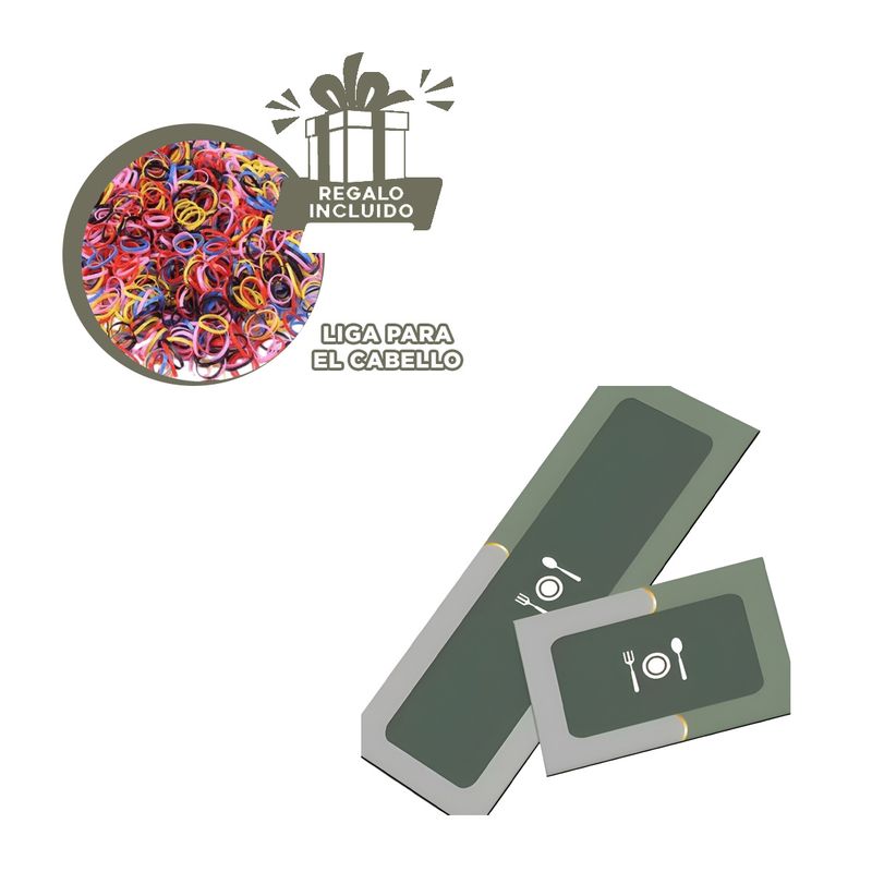 GENERICO - Protectores con Diseño de Utensilios Verde Y+Ligas de Regalo