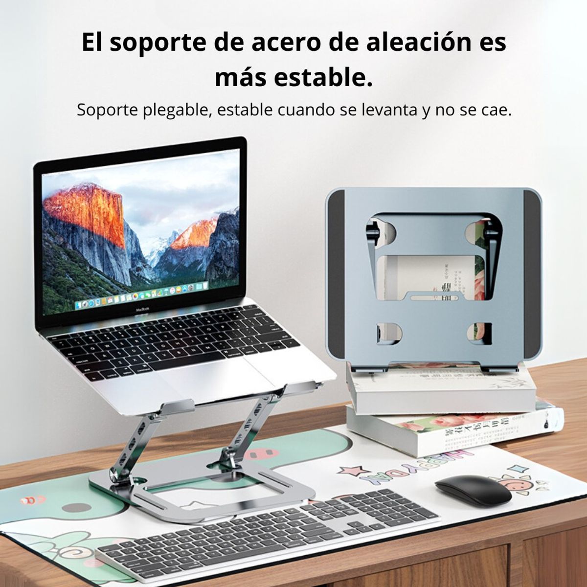 GENERICO - Soporte Metálico Laptop 10-17"  Ajustable Altura 45-30 cm y Doble Eje