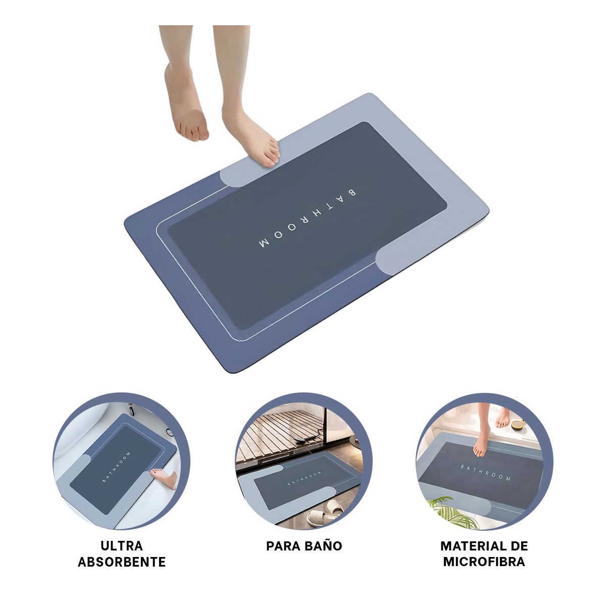 GENERICO - Pack2 Tapete para Piso de Cocina Azul Y+Regalo Stickers