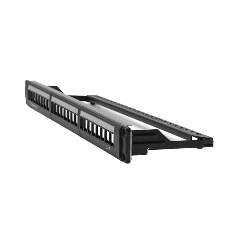 GENERICO - PATCH PANEL 24 PUERTOS MODULAR JACKS CAT6 INCLUIDOS NEGRO PN PNA24-UC6