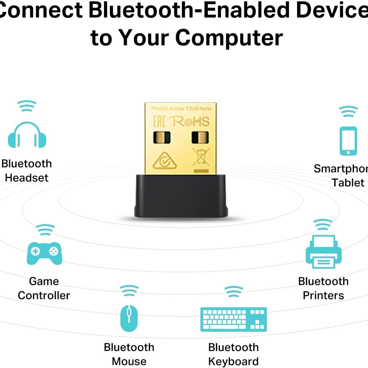 TP LINK - Nano Adaptador USB inalámbrico + bluetooth 4.2 dual band 2.4/5ghz