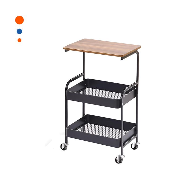 GENERICO - Pack2 Organizador para Abarrotes en Negro Y+Papel de Regalo