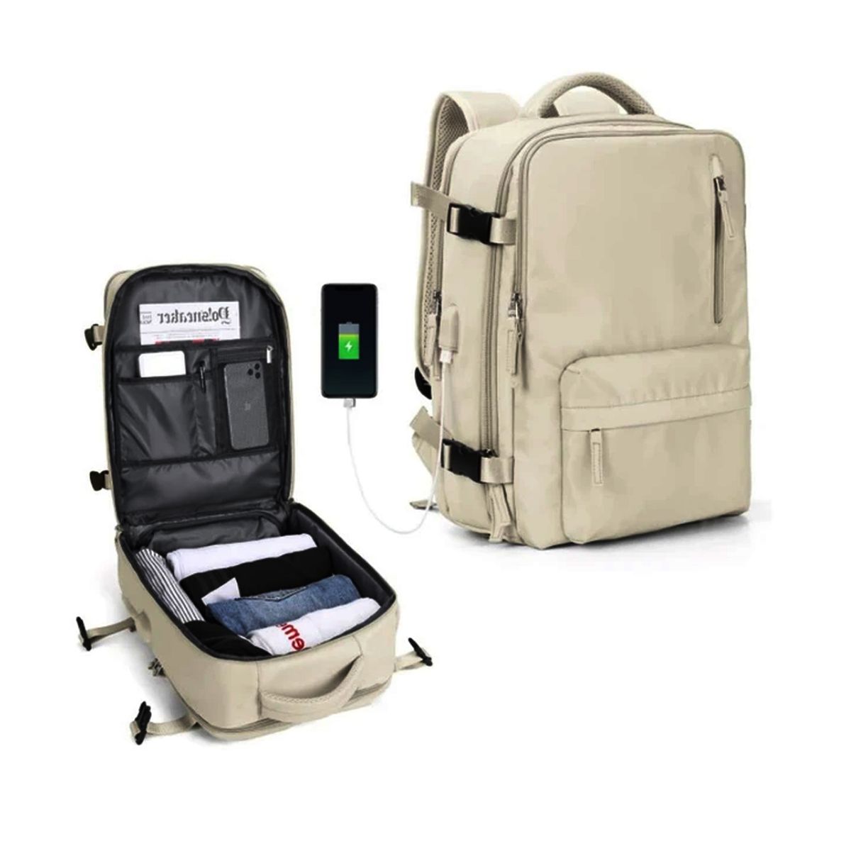 NEO DIGITAL - Mochila de viaje BP31 impermeable maleta de mano expandible 40 L