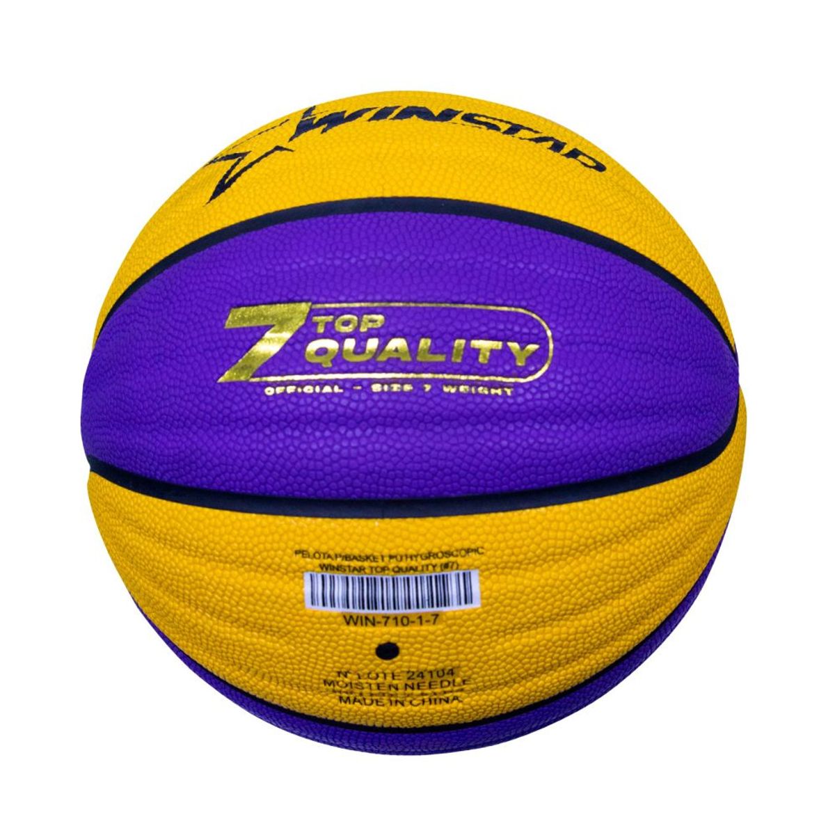 WINSTAR - Pelota de Basquet Winstar 710-1 Calidad Superior Amarillo con Morado 7