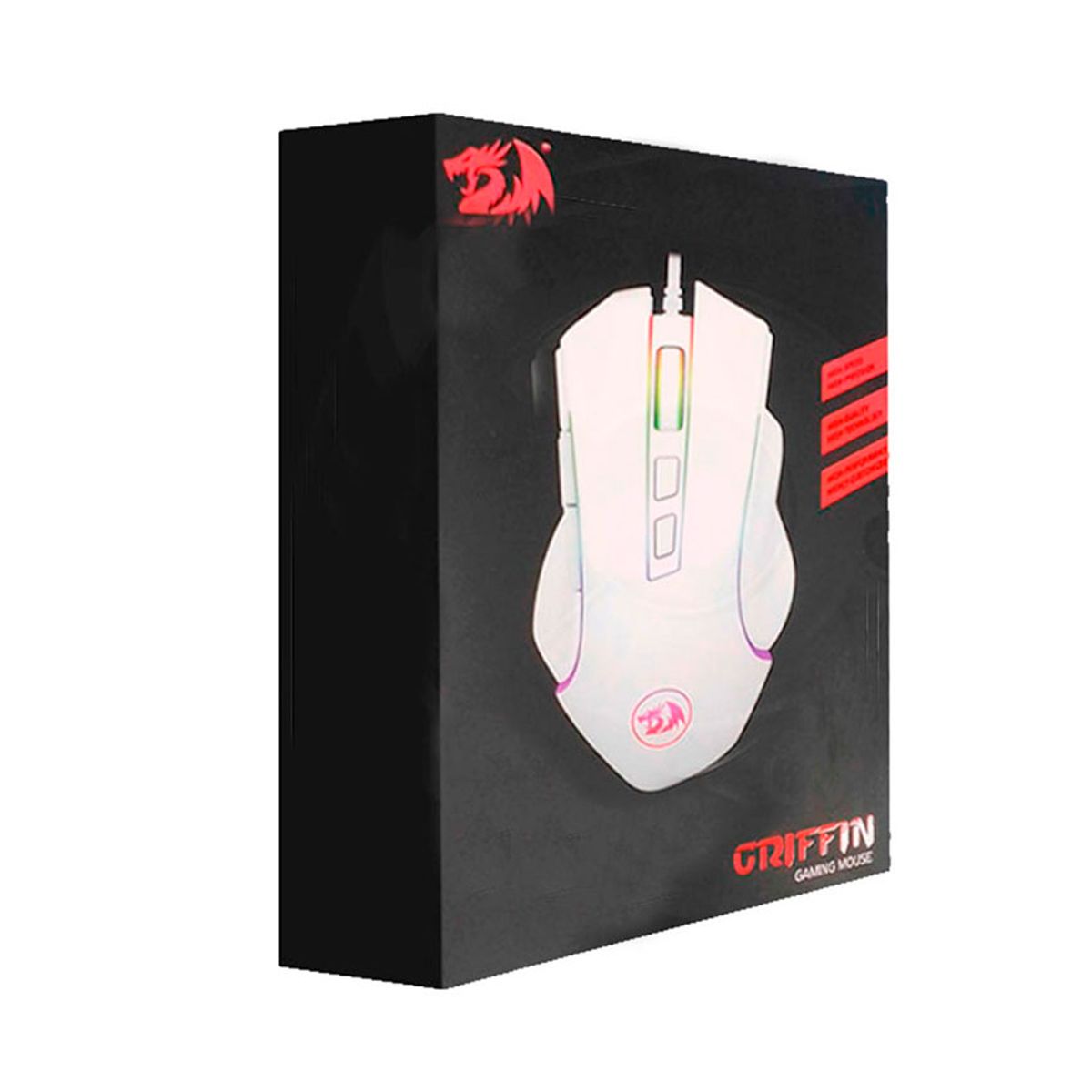REDRAGON - Mouse Gamer Redragon Griffin M607W White RGB