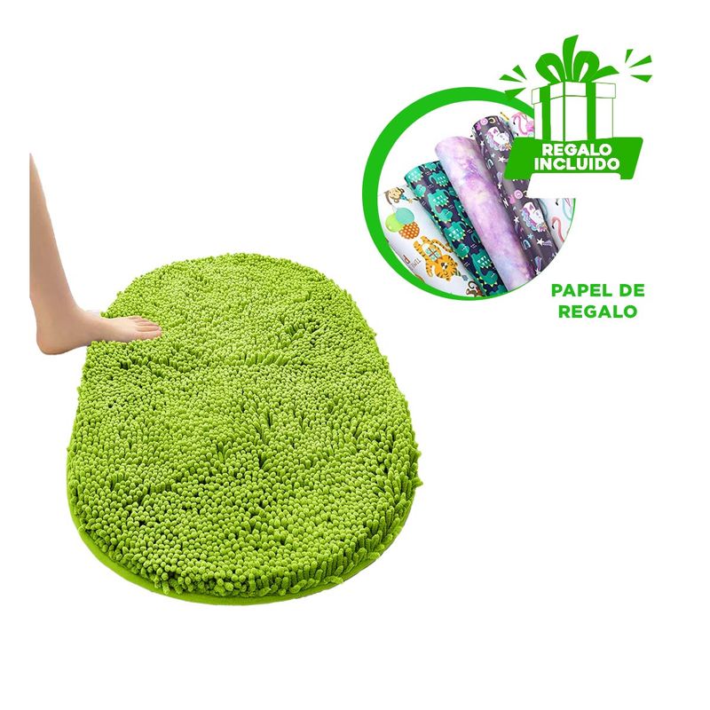 GENERICO - Pack12 Alfombra de Lavado Facil Verde Y+Papel de Regalo
