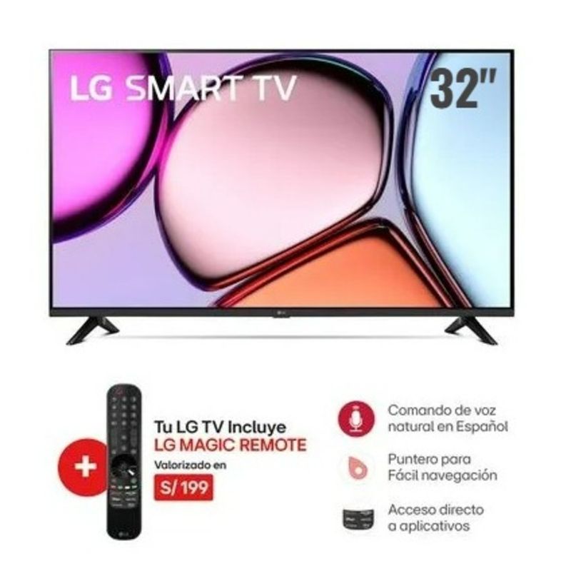 LG - Televisor LG 32 Smart HD AI 32LQ600BPSA + Control Magic MR24
