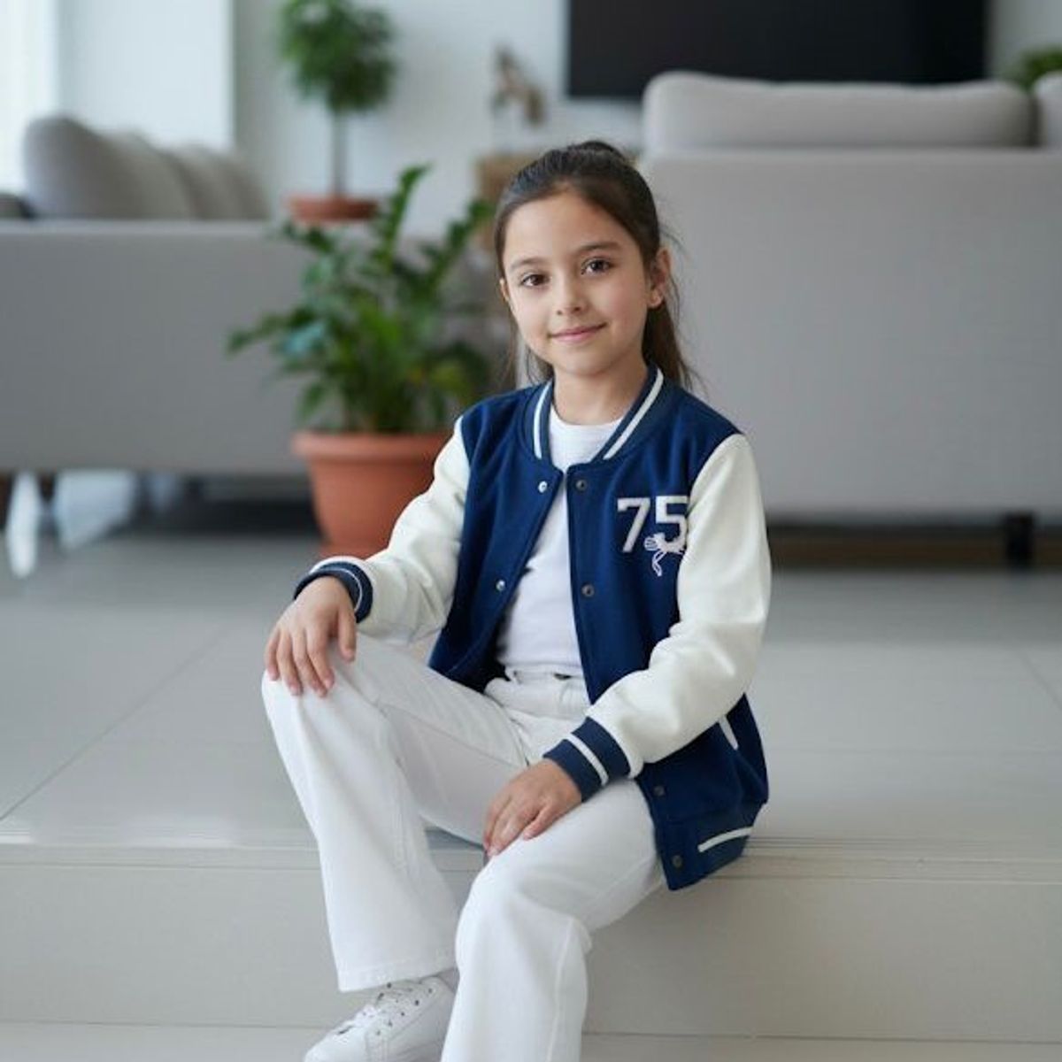 GENERICO - Casaca Niña Varsity - Azul