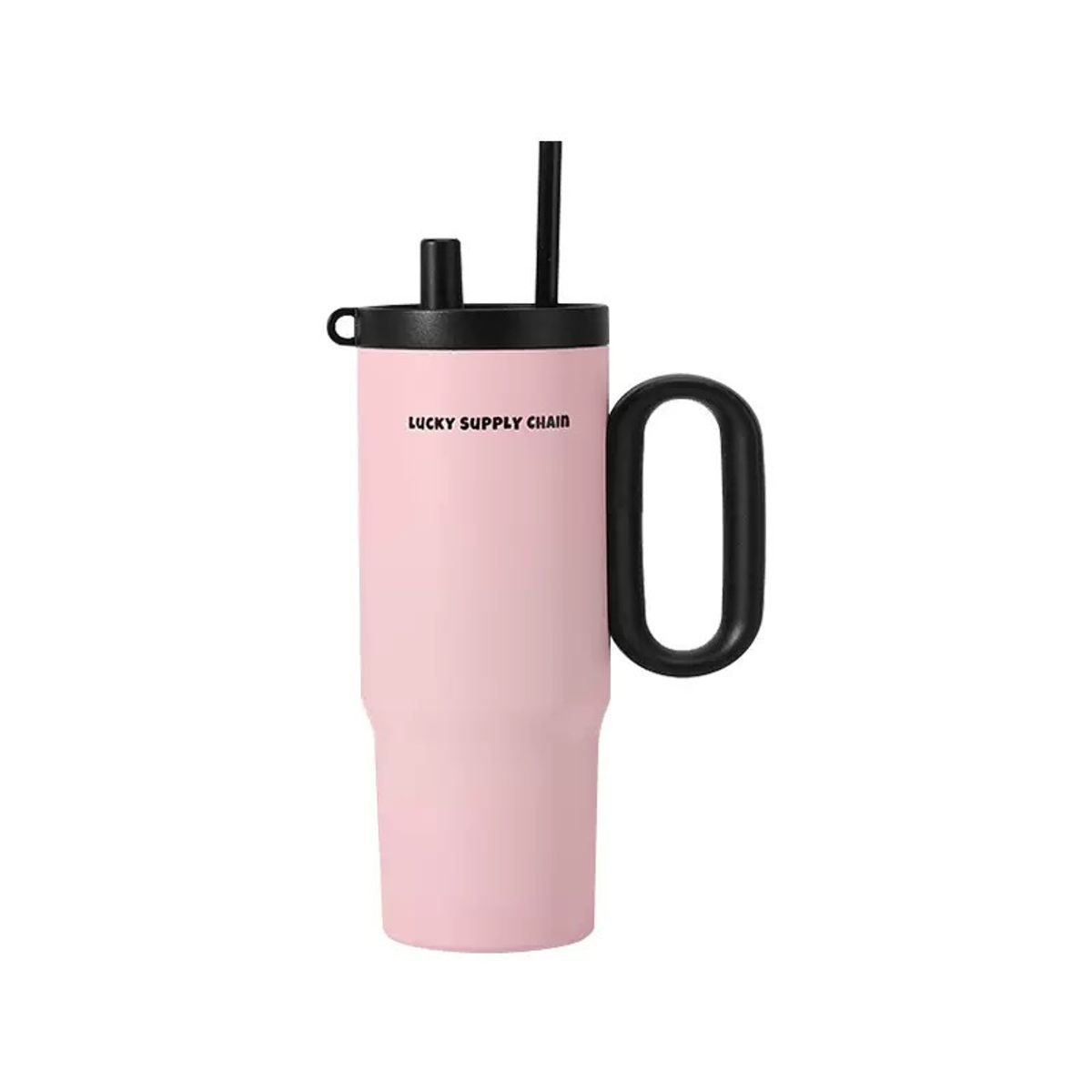 GENERICO - Vaso termico con filtrador y sorbete rosado