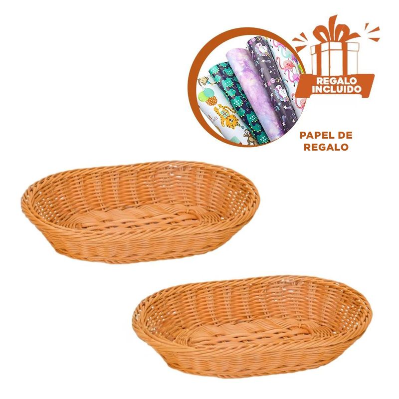 GENERICO - Pack12 Canasta para Organizar de 30x20x7cm Y+Papel de Regalo
