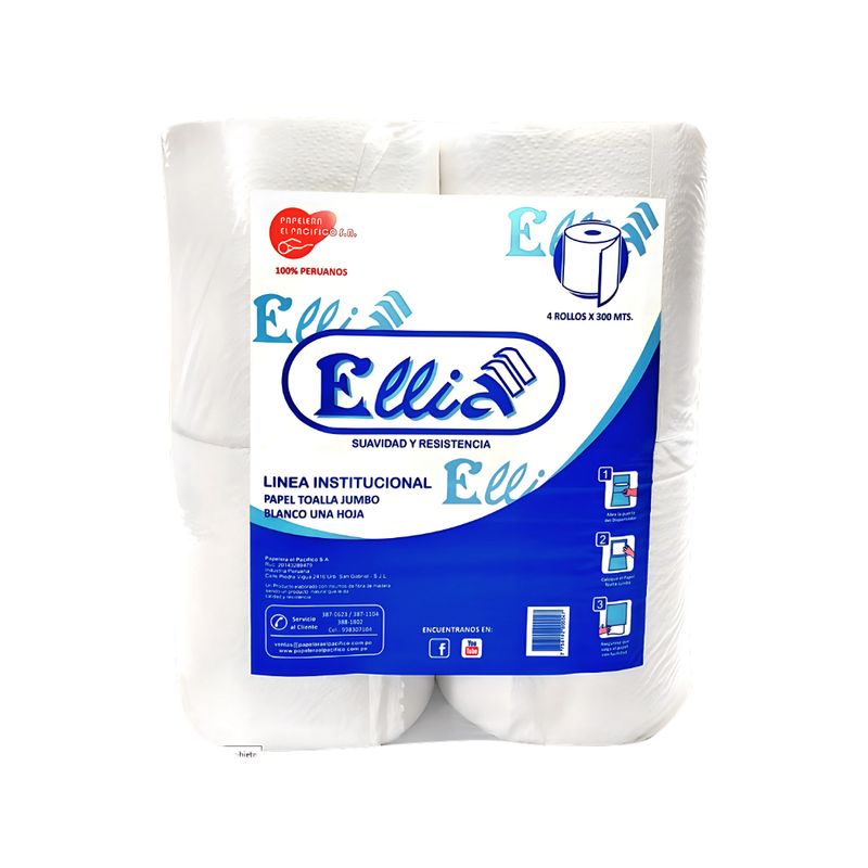 ELLIA - Papel Toalla Jumbo Ellia 300 metros