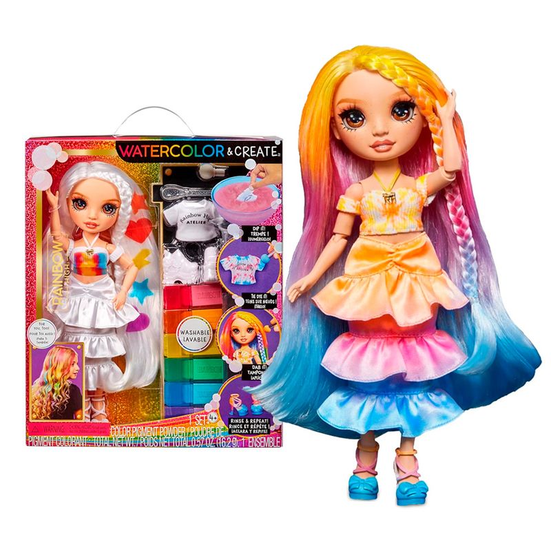 RAINBOW HIGH - Muñeca Rainbow High Ojos Marrón Watercolor&Create