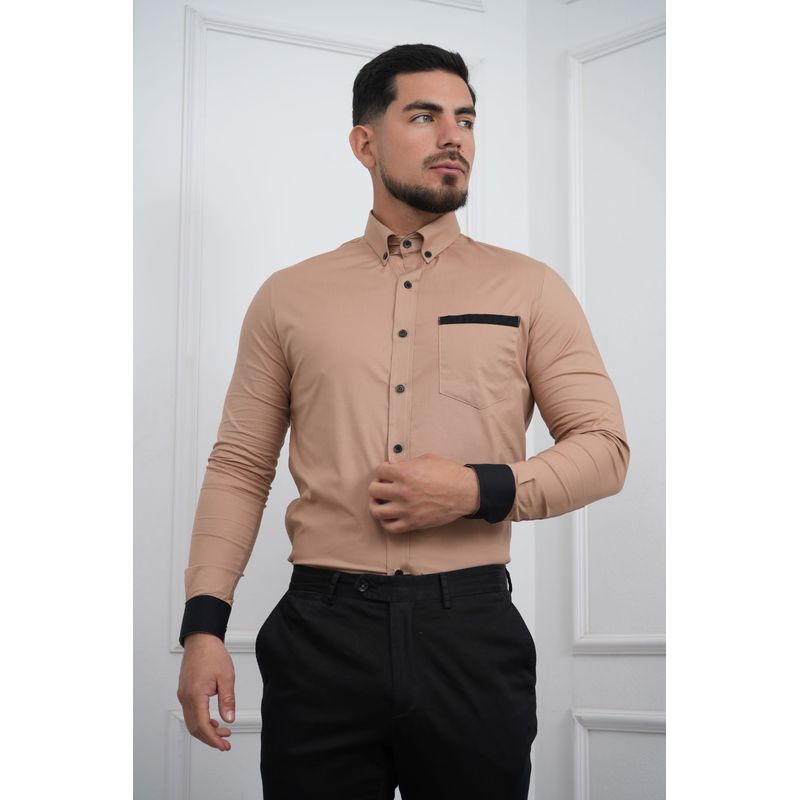 MEHIVIC - CAMISA DE HOMBRE SLIM FIT CON BOLSILLO ALGODON PREMIUM - MEHIVIC DOBLE ESTILO