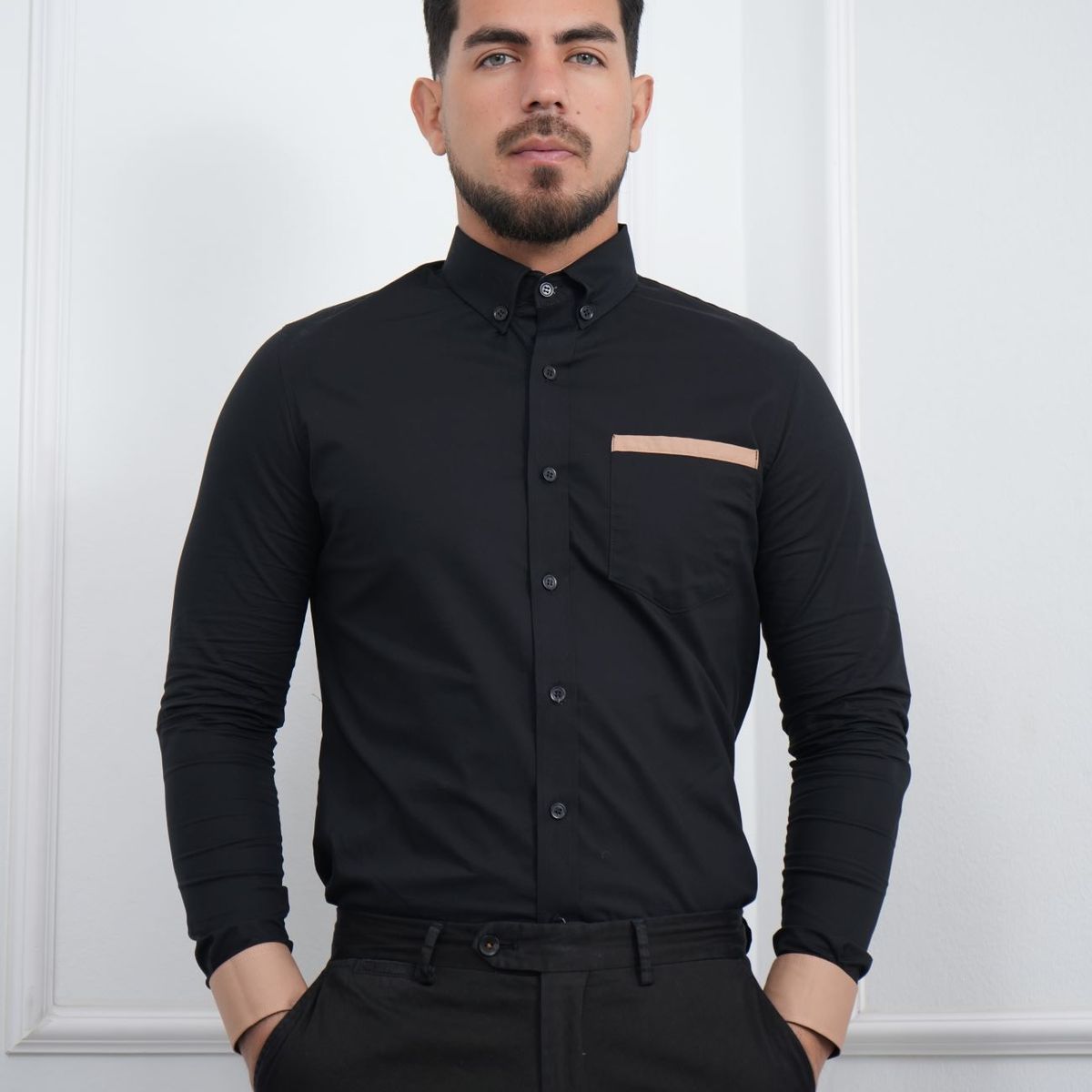 MEHIVIC - CAMISA DE HOMBRE SLIM FIT CON BOLSILLO ALGODON PREMIUM - MEHIVIC DOBLE ESTILO