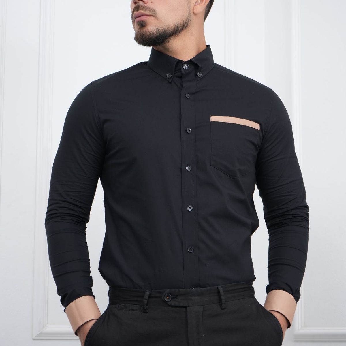 MEHIVIC - CAMISA DE HOMBRE SLIM FIT CON BOLSILLO ALGODON PREMIUM - MEHIVIC DOBLE ESTILO